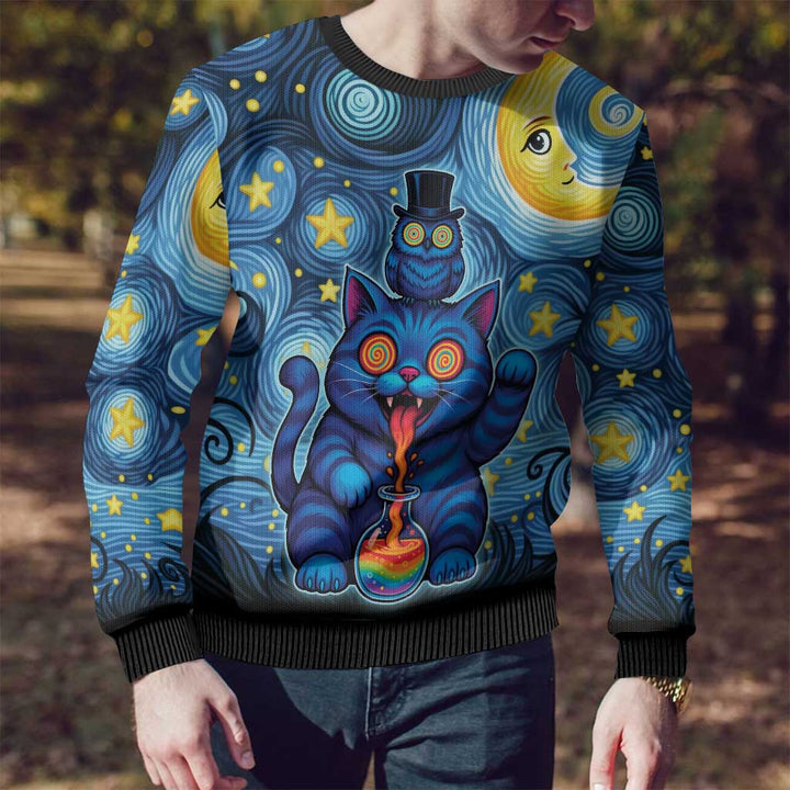 Gato e Coruja Psicadélicos Feios