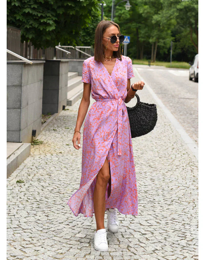 Suzanne - Elegancka sukienka z dekoltem w serek