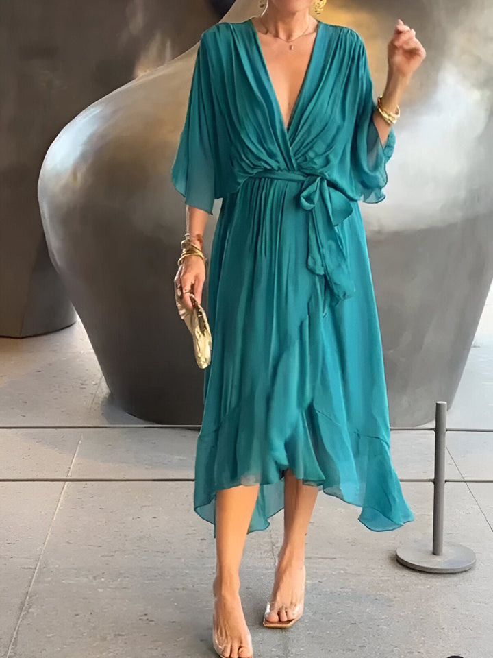 Aimee – Elegancka sukienka z dekoltem w serek 
