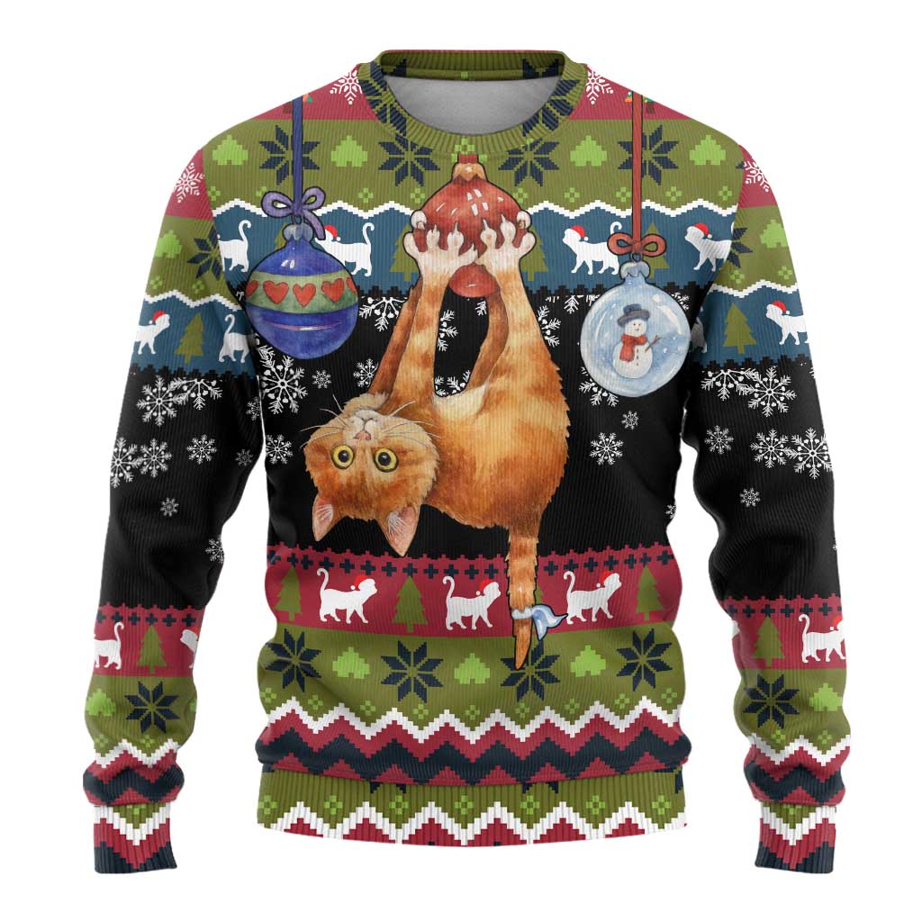 Cat Hanging on Xmas Tree