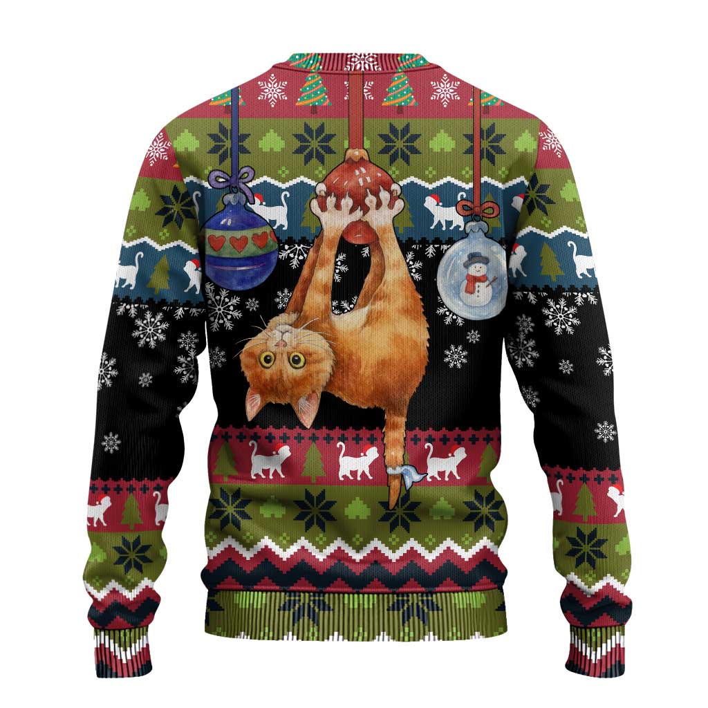 Cat Hanging on Xmas Tree