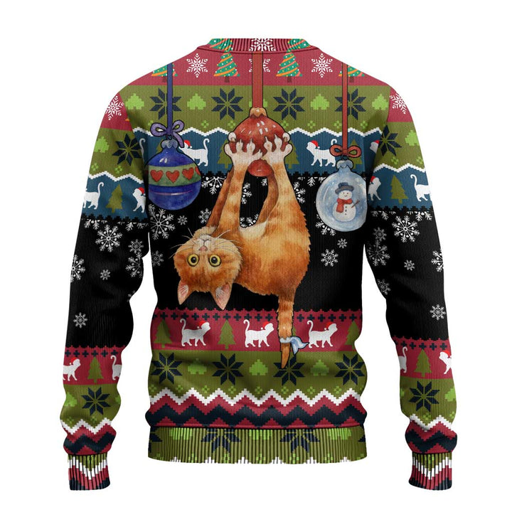 Cat Hanging on Xmas Tree