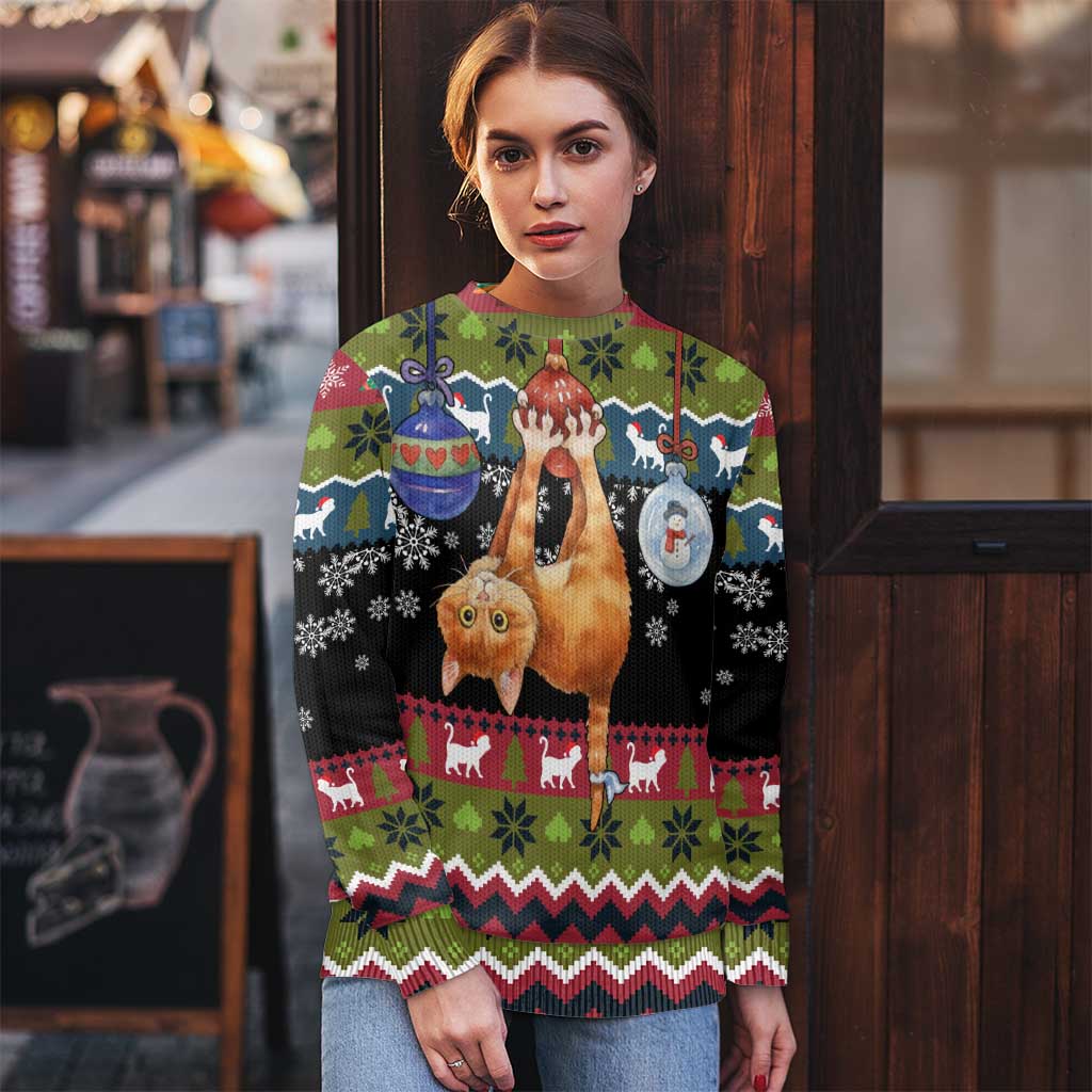 Cat Hanging on Xmas Tree