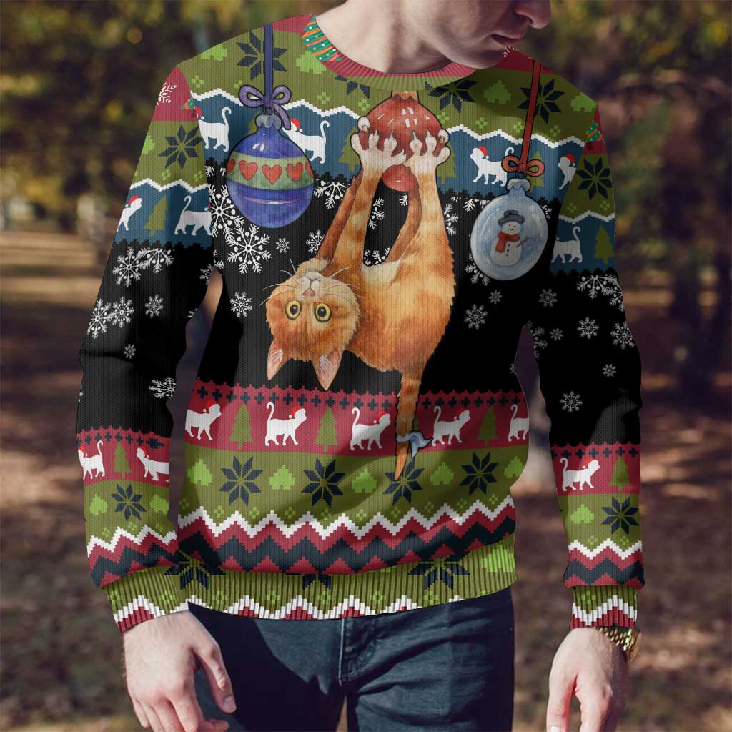 Cat Hanging on Xmas Tree