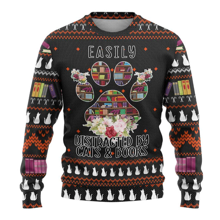 Gato e Livros Natal Feio