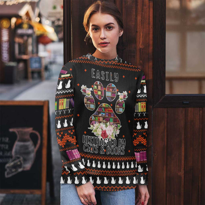 Gato e Livros Natal Feio