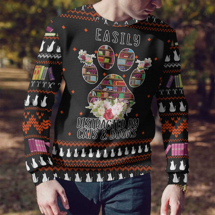 Gato e Livros Natal Feio