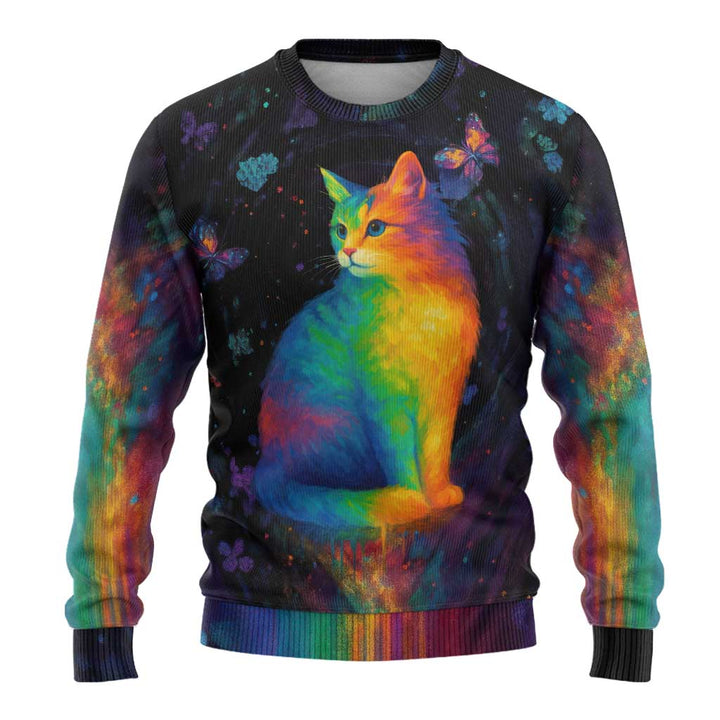 Cat Colorful Christmas Ugly Christmas