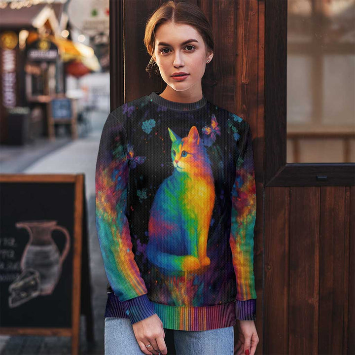 Cat Colorful Christmas Ugly Christmas