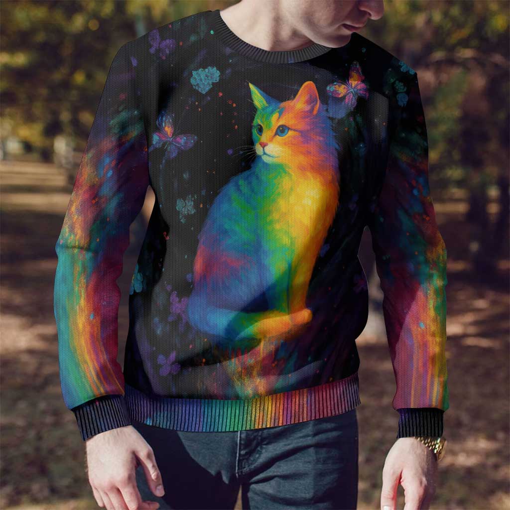 Cat Colorful Christmas Ugly Christmas