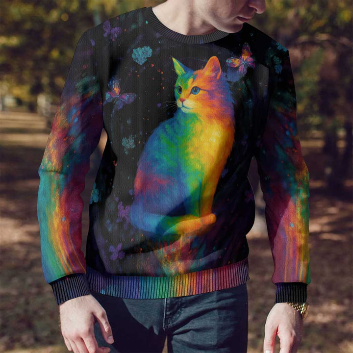 Cat Colorful Christmas Ugly Christmas