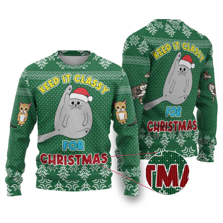 Cat Keep It Classy Christmas