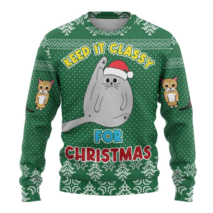 Cat Keep It Classy Christmas