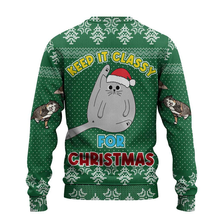 Cat Keep It Classy Christmas