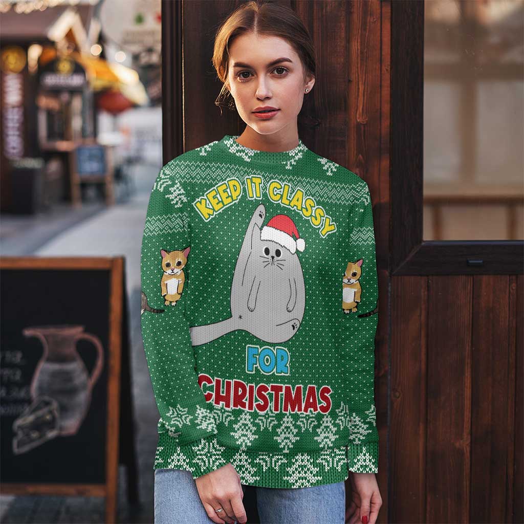 Cat Keep It Classy Christmas