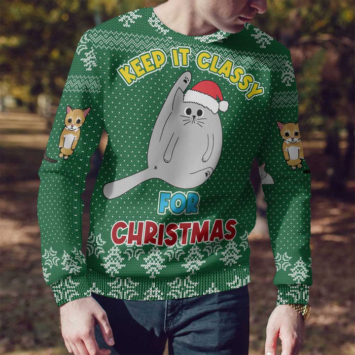 Cat Keep It Classy Christmas